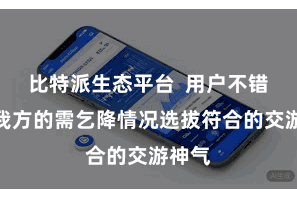 比特派生态平台  用户不错左证我方的需乞降情况选拔符合的交游神气